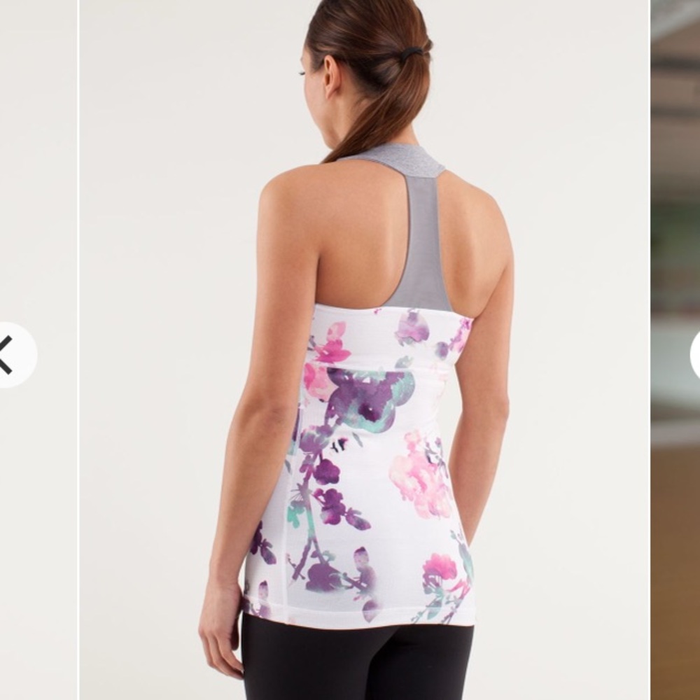 VINTAGE Lululemon 8 Scoop neck tank Blurred Blossoms top rare y2k athleisure